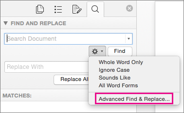 Where Is Find On Word For Mac